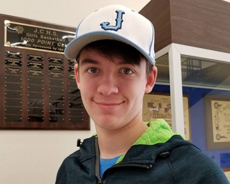 Brayden Heafner with baseball hat