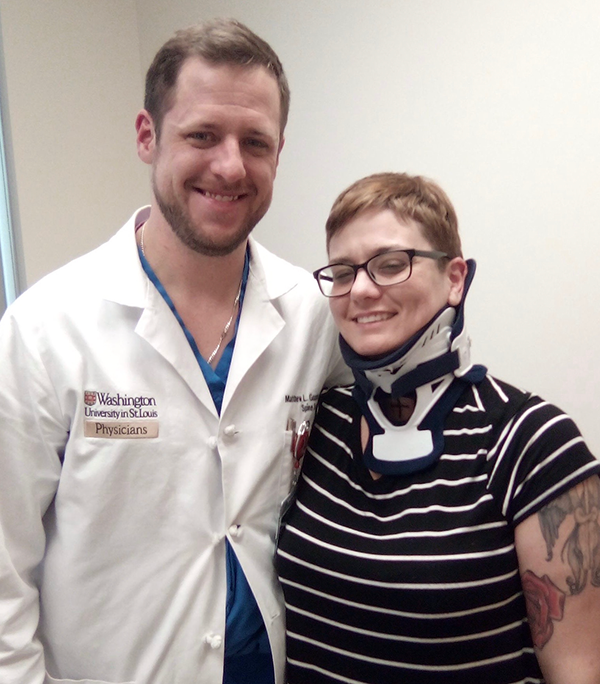 Tia Gundlach and spine surgeon Matthew Goodwin, MD