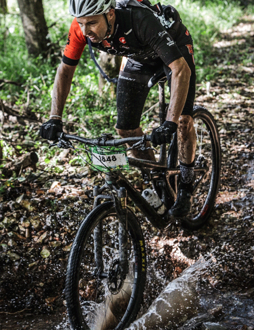 Rob after surgery, back on the bike trails